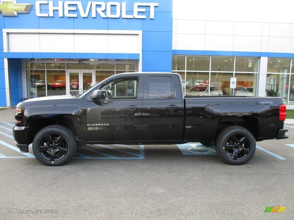 2017 Silverado 1500 Custom Double Cab 4x4 - Black / Dark Ash/Jet Black photo #2