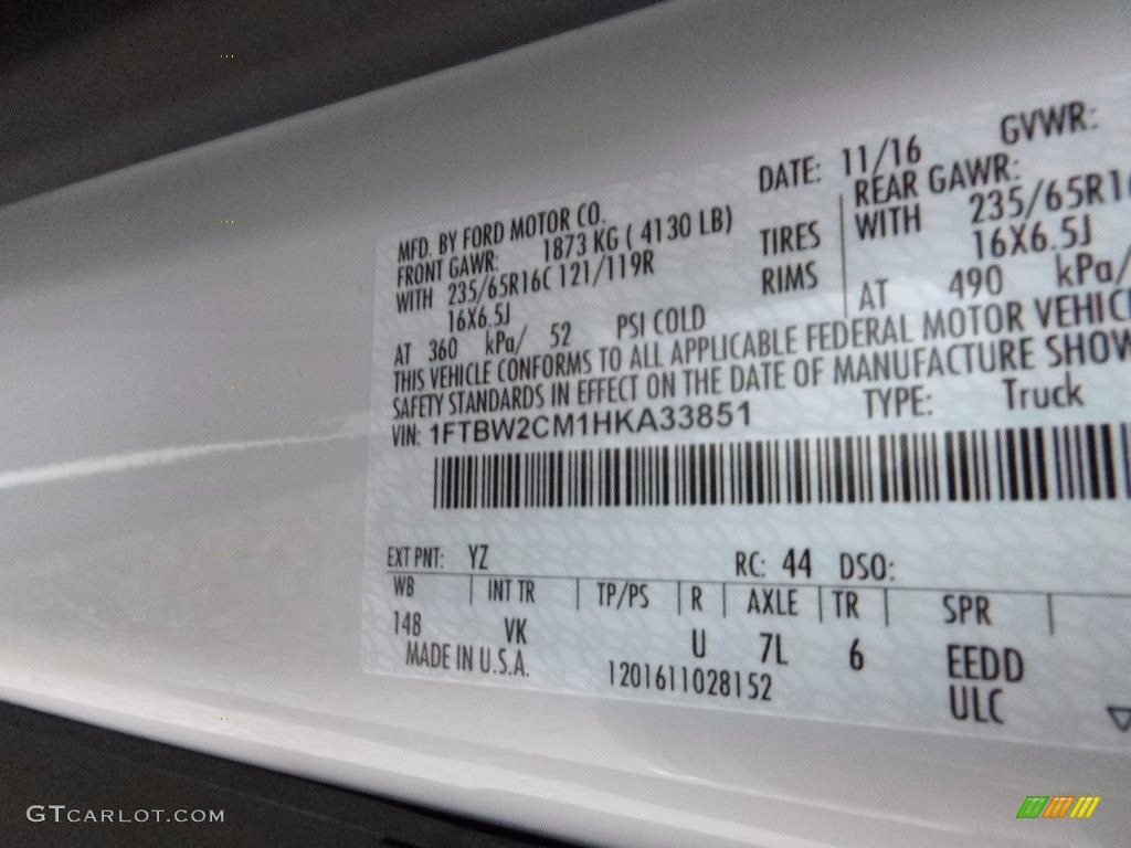 2017 Transit Van 350 MR Long - Oxford White / Pewter photo #13