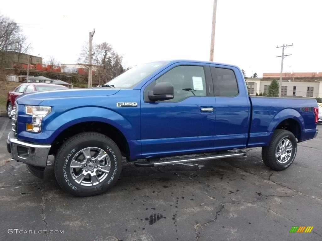 2017 F150 XLT SuperCab 4x4 - Lightning Blue / Earth Gray photo #4