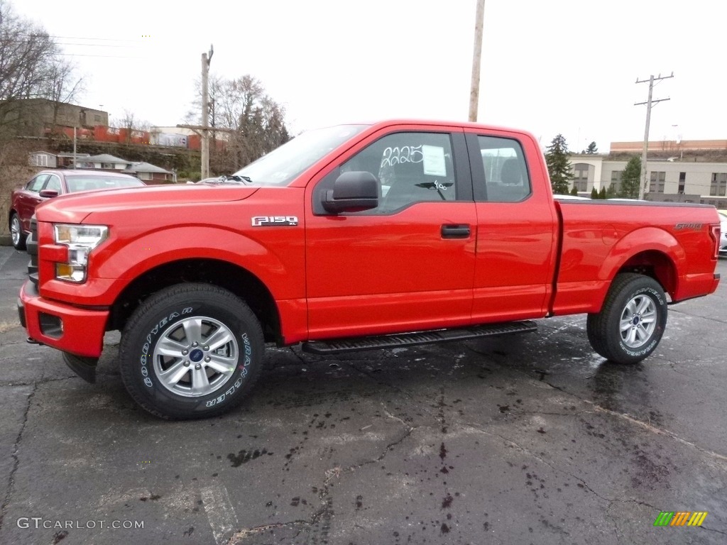Race Red 2017 Ford F150 XL SuperCab 4x4 Exterior Photo #117394415