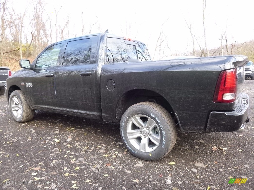 2017 1500 Sport Crew Cab 4x4 - Brilliant Black Crystal Pearl / Black photo #2
