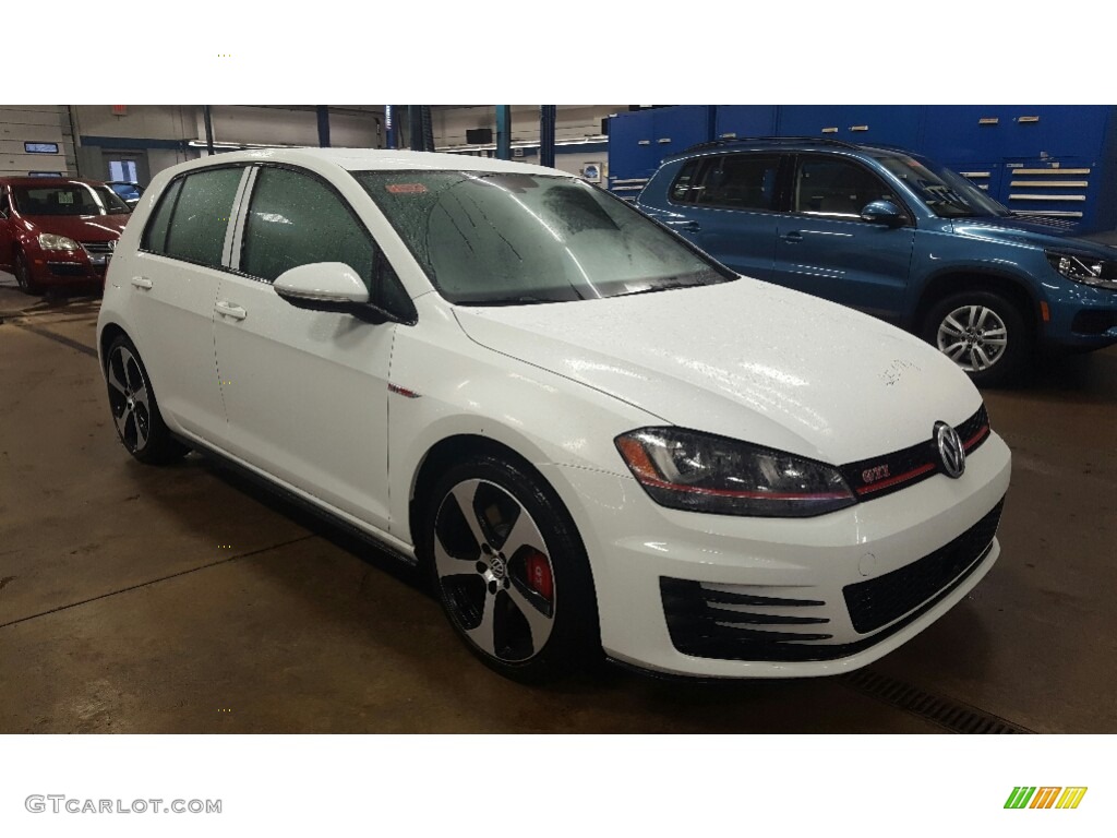 Pure White 2017 Volkswagen Golf GTI 4-Door 2.0T Autobahn Exterior Photo #117397606