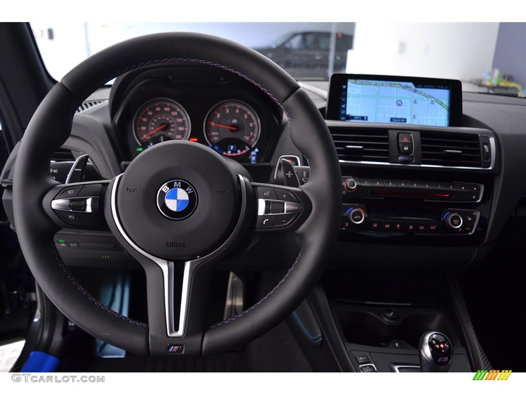 2017 BMW M2 Coupe Dakota Black/Blue Highlight Dashboard Photo #117403280