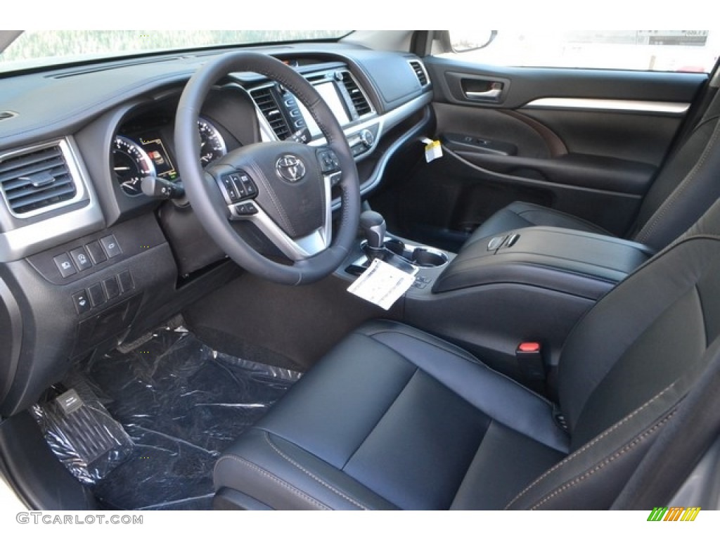 Black Interior 2017 Toyota Highlander XLE AWD Photo #117406007