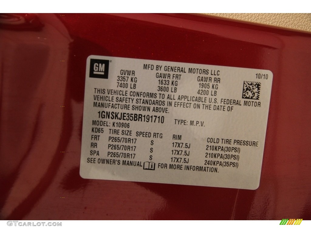 2011 Suburban LT 4x4 - Red Jewel Tintcoat / Light Cashmere/Dark Cashmere photo #18
