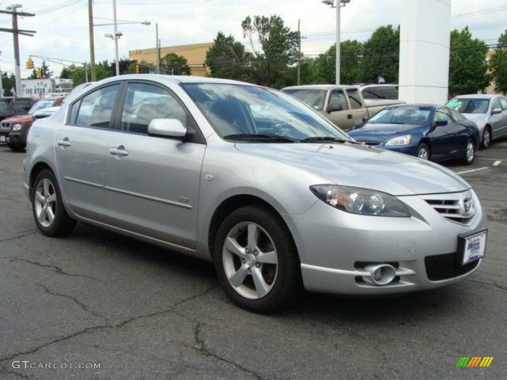 2006 MAZDA3 s Touring Sedan - Sunlight Silver Metallic / Black/Red photo #3