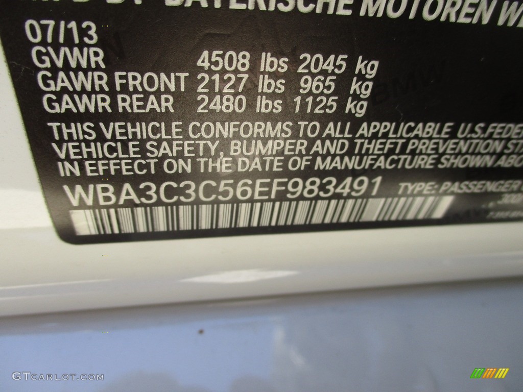 2014 3 Series 320i xDrive Sedan - Alpine White / Venetian Beige photo #19