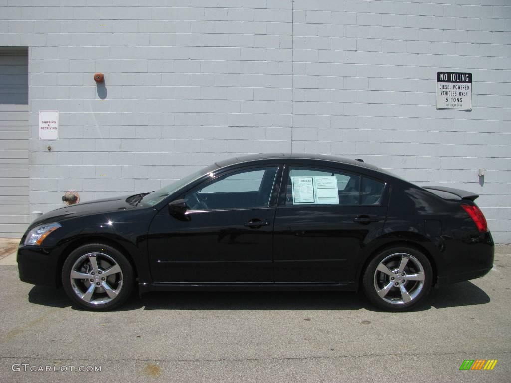 2008 Maxima 3.5 SE - Super Black / Charcoal Black photo #2