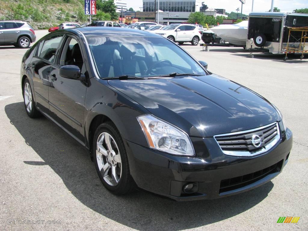 2008 Maxima 3.5 SE - Super Black / Charcoal Black photo #6