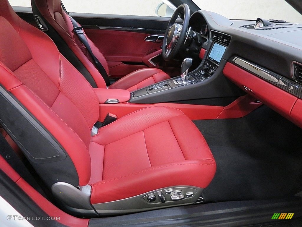 Black/Garnet Red Interior 2015 Porsche 911 Turbo S Coupe Photo #117422219