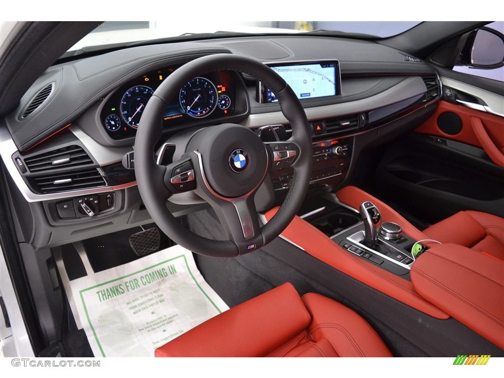 Coral Red/Black Interior 2017 BMW X6 sDrive35i Photo #117427268