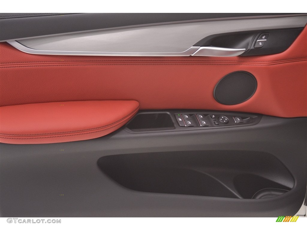 2017 BMW X6 sDrive35i Coral Red/Black Door Panel Photo #117427358