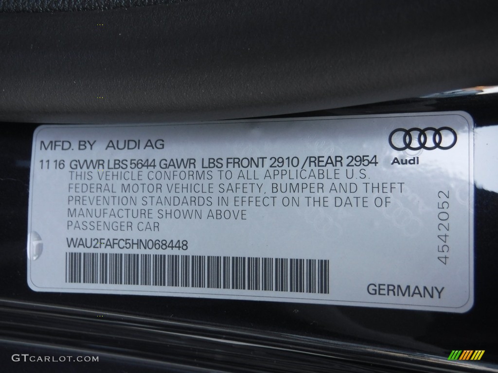 2017 S7 Prestige quattro - Moonlight Blue Metallic / Flint Gray photo #45