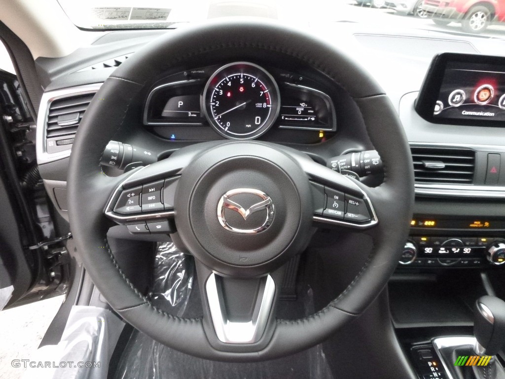 2017 Mazda MAZDA3 Grand Touring 5 Door Black Steering Wheel Photo #117435312
