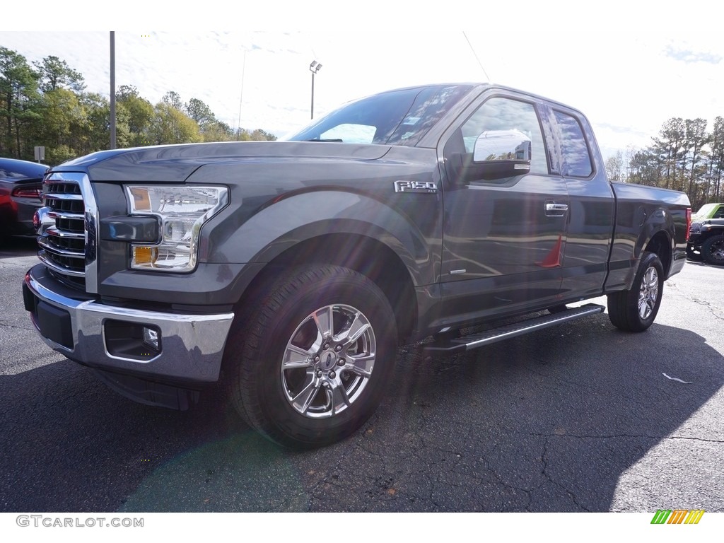 2015 F150 XLT SuperCab - Magnetic Metallic / Medium Earth Gray photo #3