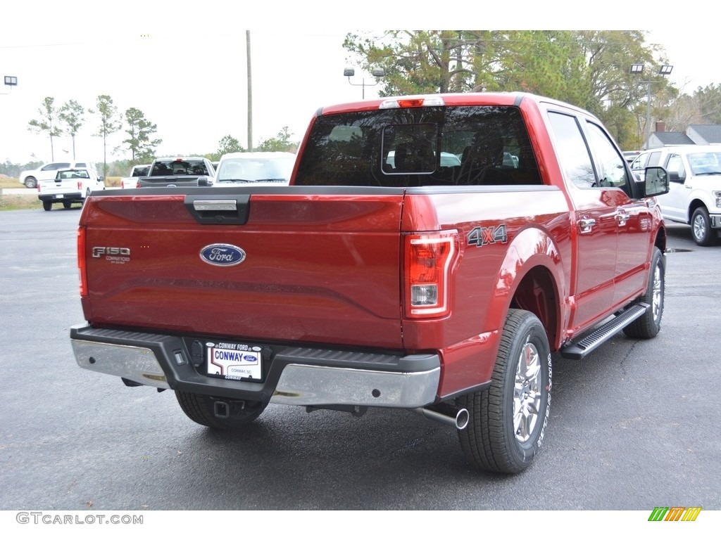 2017 F150 XLT SuperCrew 4x4 - Ruby Red / Earth Gray photo #3