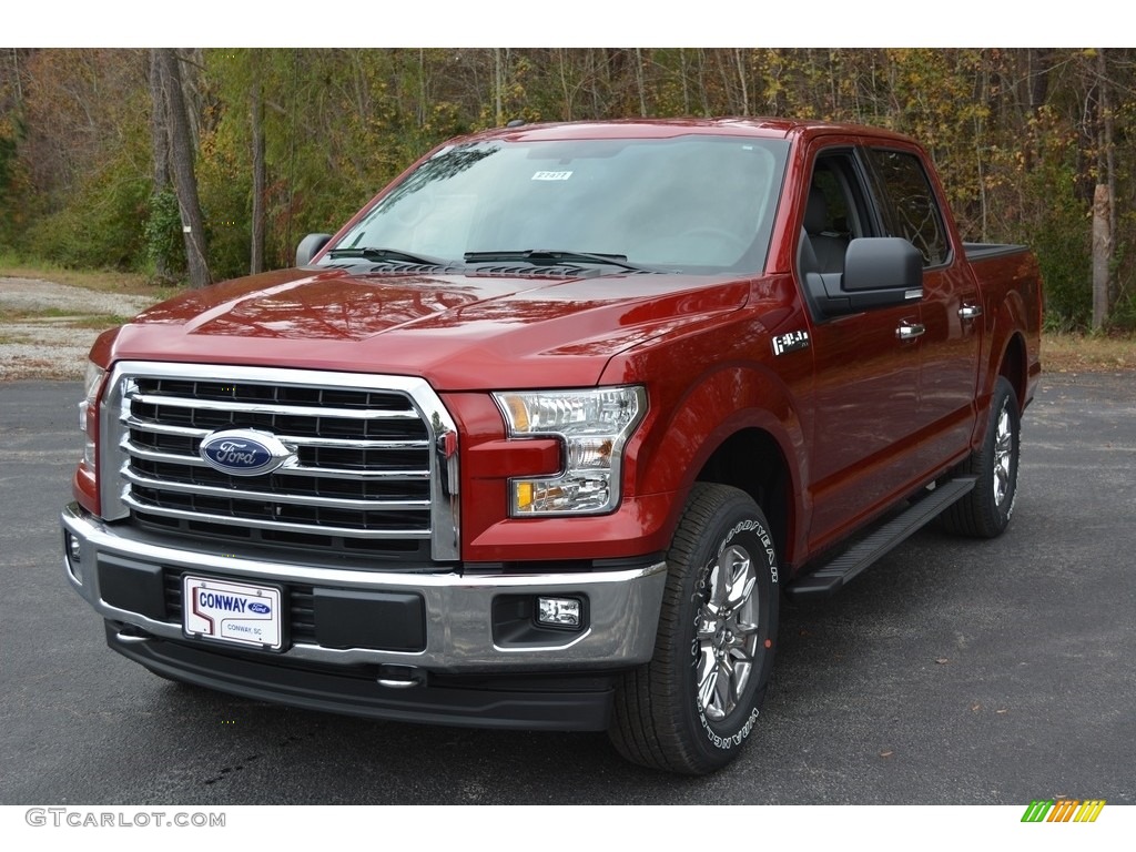 2017 F150 XLT SuperCrew 4x4 - Ruby Red / Earth Gray photo #9