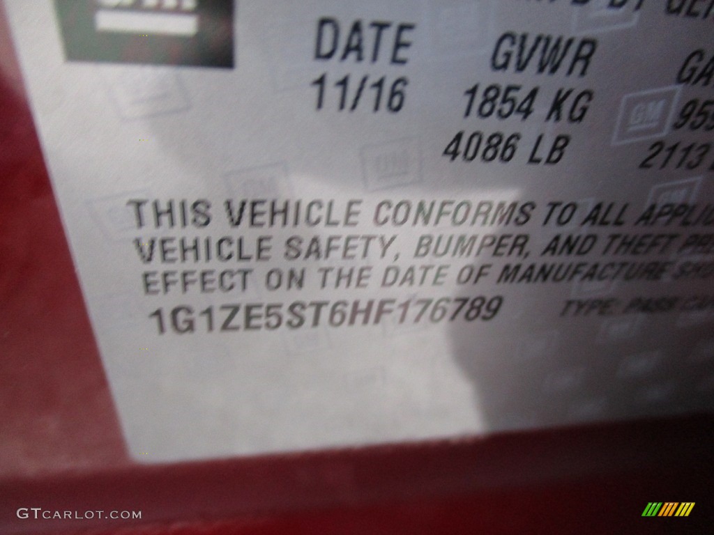 2017 Malibu LT - Cajun Red Tintcoat / Jet Black photo #19