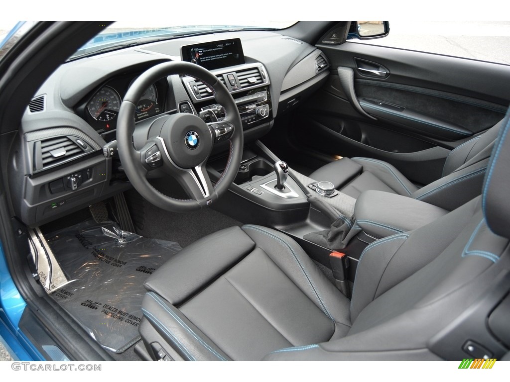 Black/Blue Highlight Interior 2016 BMW M2 Coupe Photo #117445815