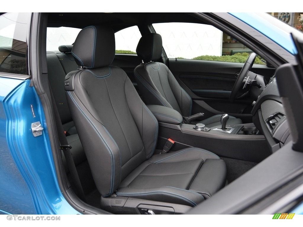 Black/Blue Highlight Interior 2016 BMW M2 Coupe Photo #117446220