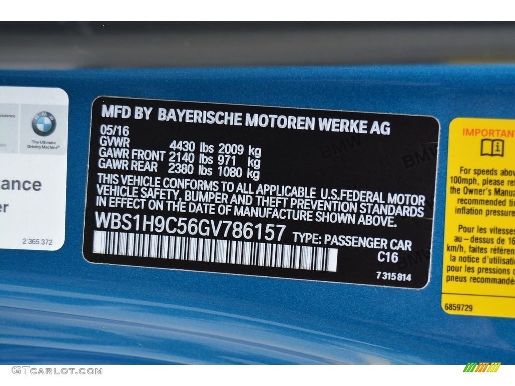 2016 M2 Color Code C16 for Long Beach Blue Metallic Photo #117446349
