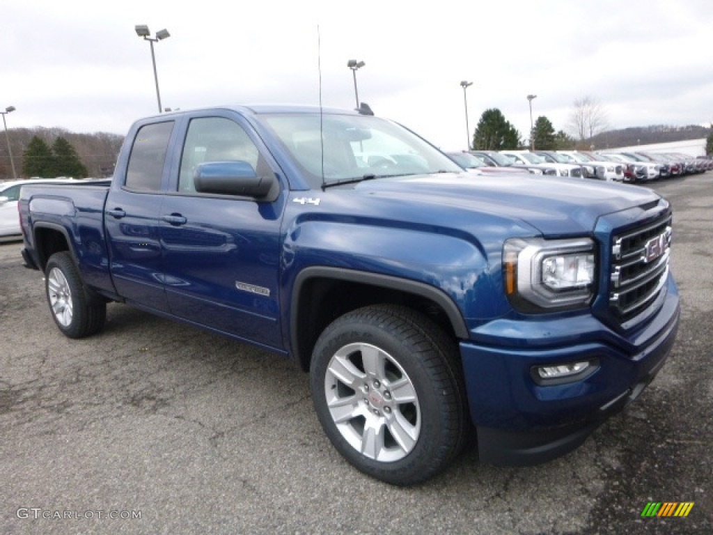 2017 Sierra 1500 SLE Double Cab 4WD - Stone Blue Metallic / Jet Black photo #11