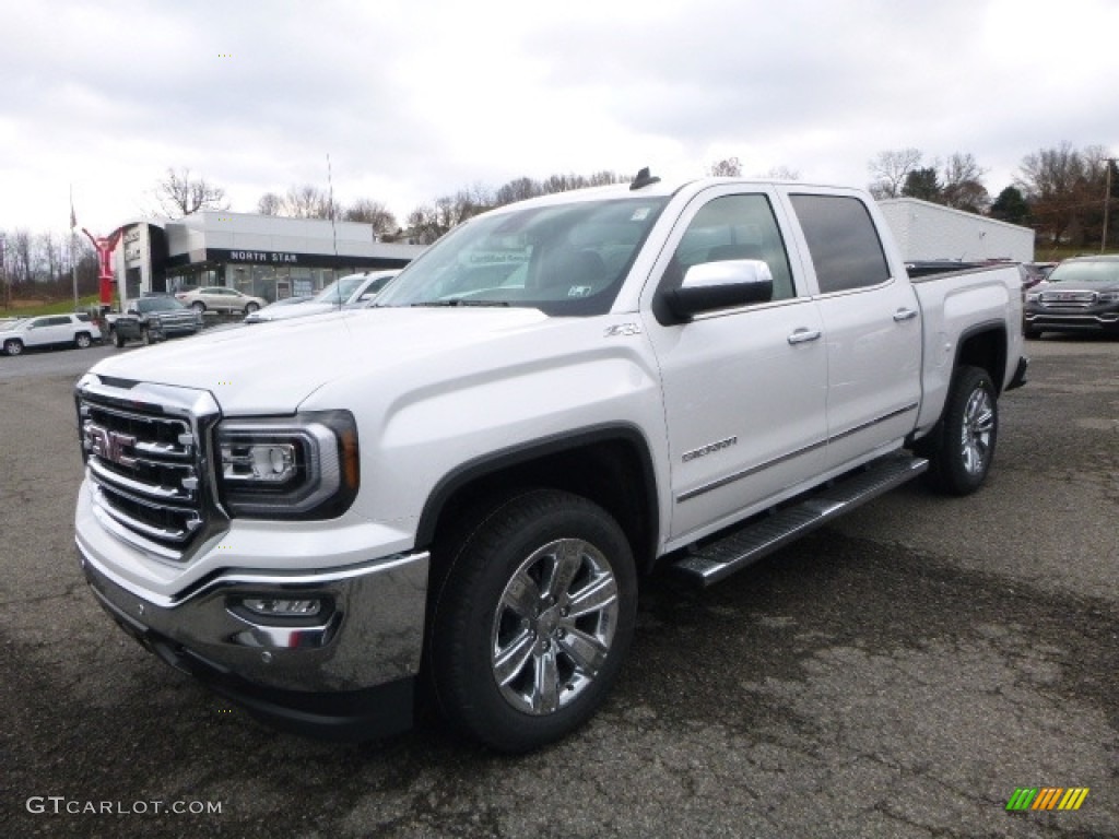2017 Sierra 1500 SLT Crew Cab 4WD - White Frost Tricoat / Cocoa/­Dune photo #1