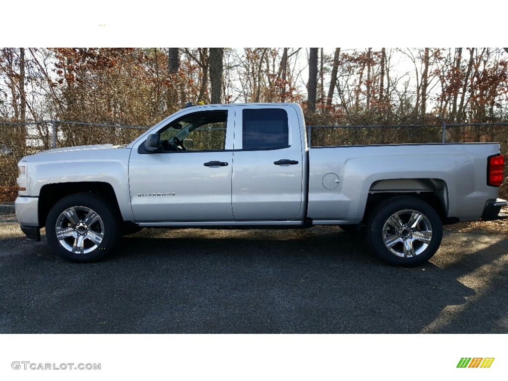 Silver Ice Metallic 2017 Chevrolet Silverado 1500 Custom Double Cab Exterior Photo #117460685