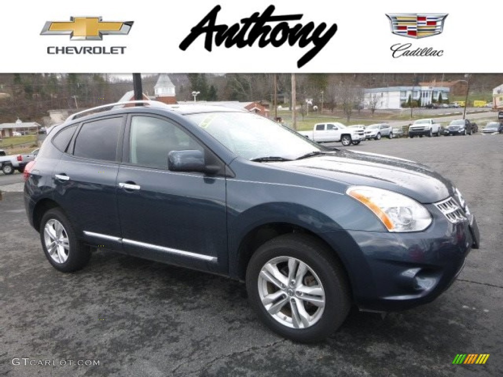 2013 Rogue S AWD - Graphite Blue / Black photo #1