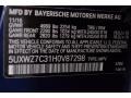 A76: Deep Sea Blue Metallic 2017 BMW X3 sDrive28i Color Code