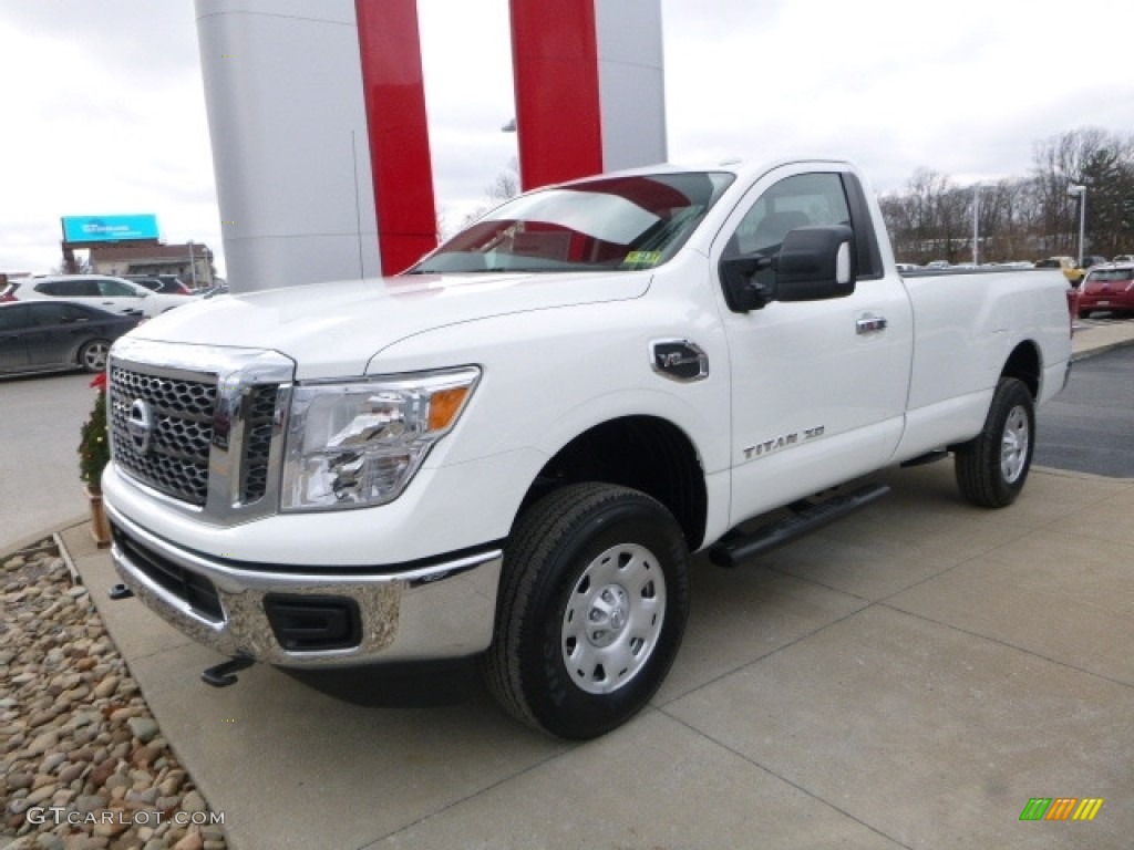 Glacier White 2017 Nissan TITAN XD SV Single Cab 4x4 Exterior Photo #117473522