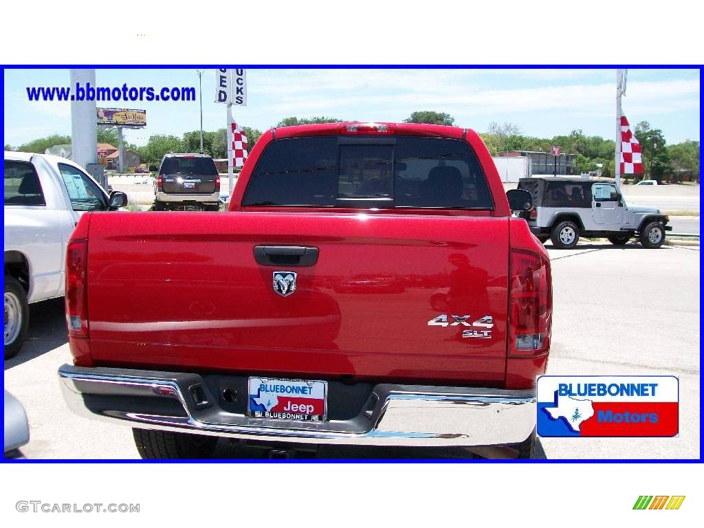 2005 Ram 1500 SLT Quad Cab 4x4 - Flame Red / Taupe photo #4