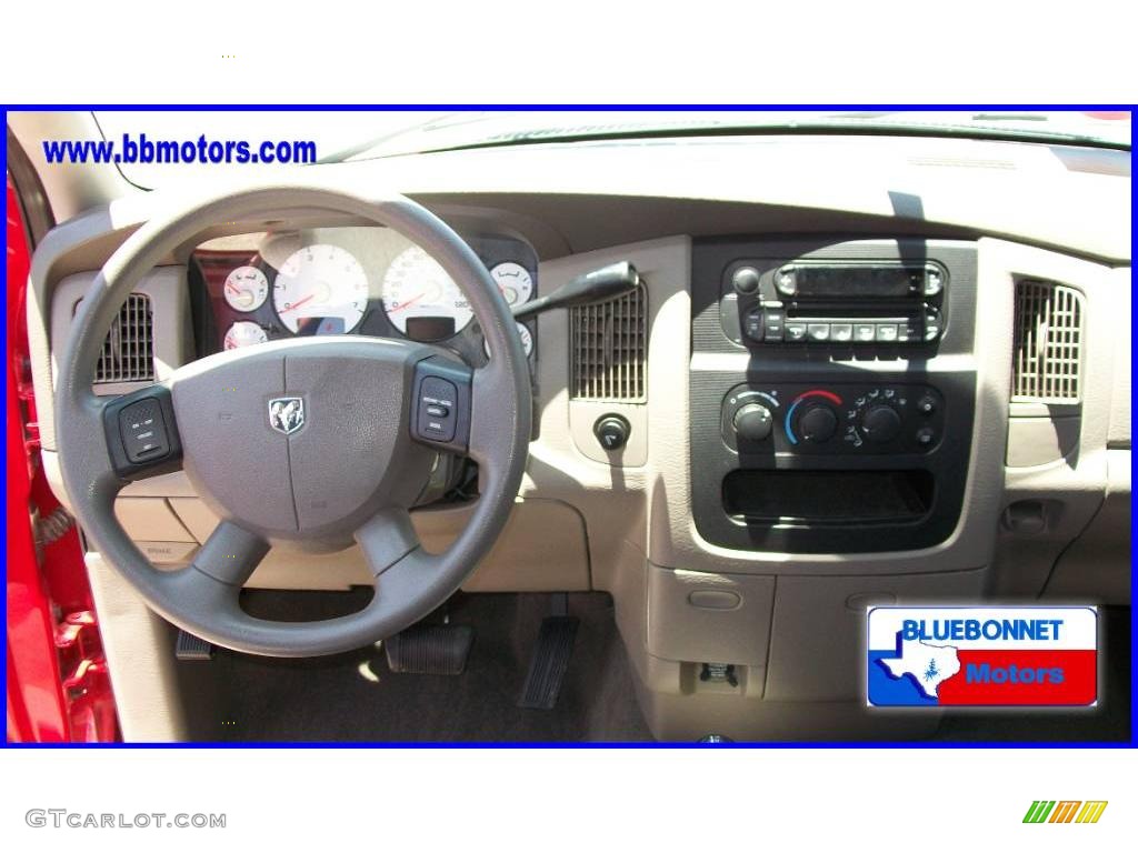 2005 Ram 1500 SLT Quad Cab 4x4 - Flame Red / Taupe photo #6