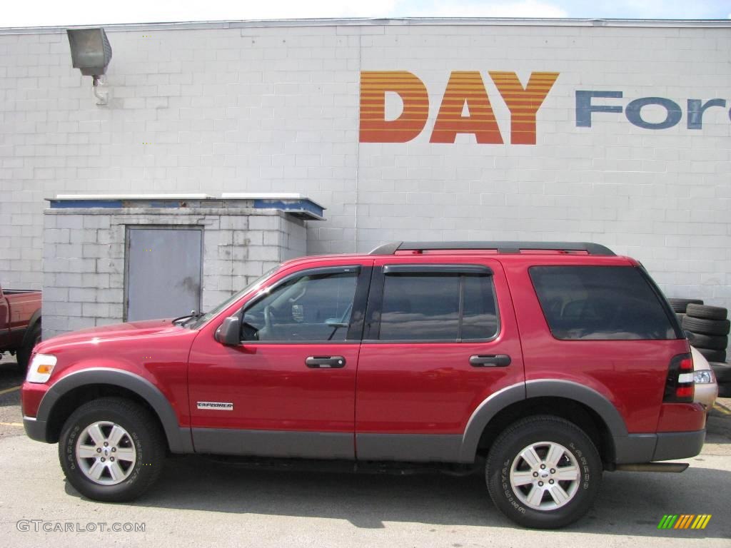 2006 Explorer XLT 4x4 - Redfire Metallic / Stone photo #2