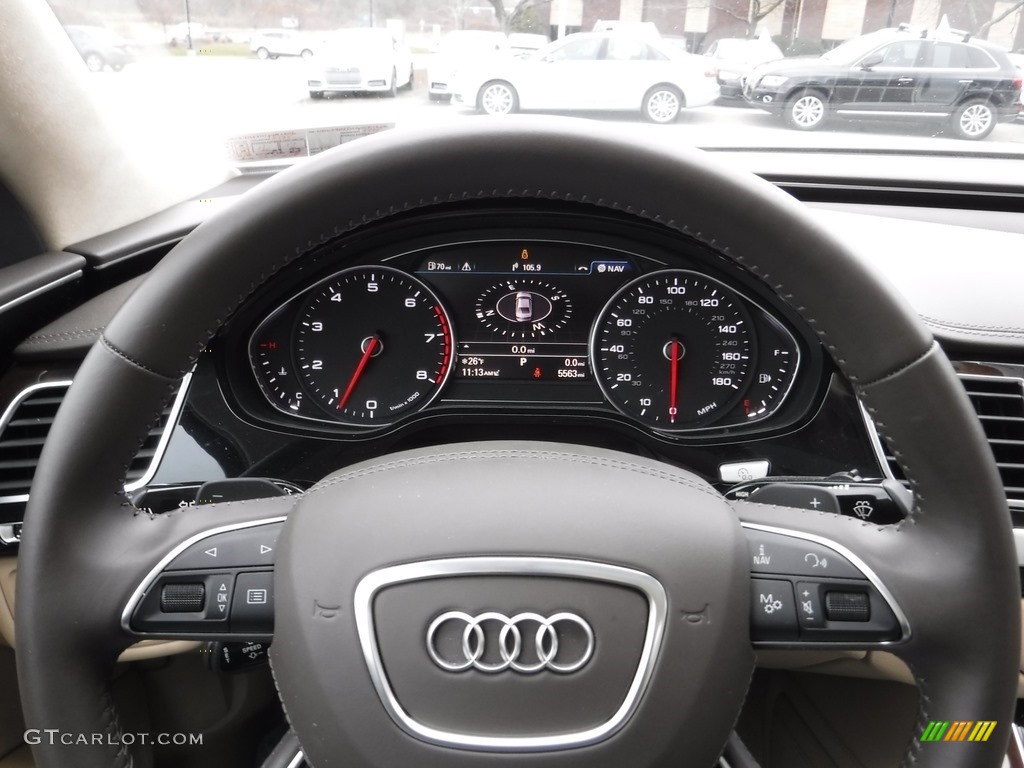 2016 Audi A8 L 3.0T quattro Velvet Beige Steering Wheel Photo #117487340