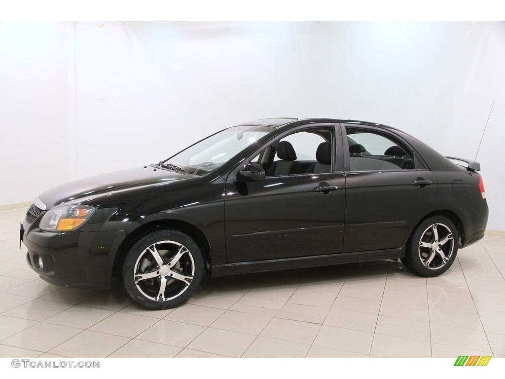 2008 Spectra LX Sedan - Black / Black photo #3