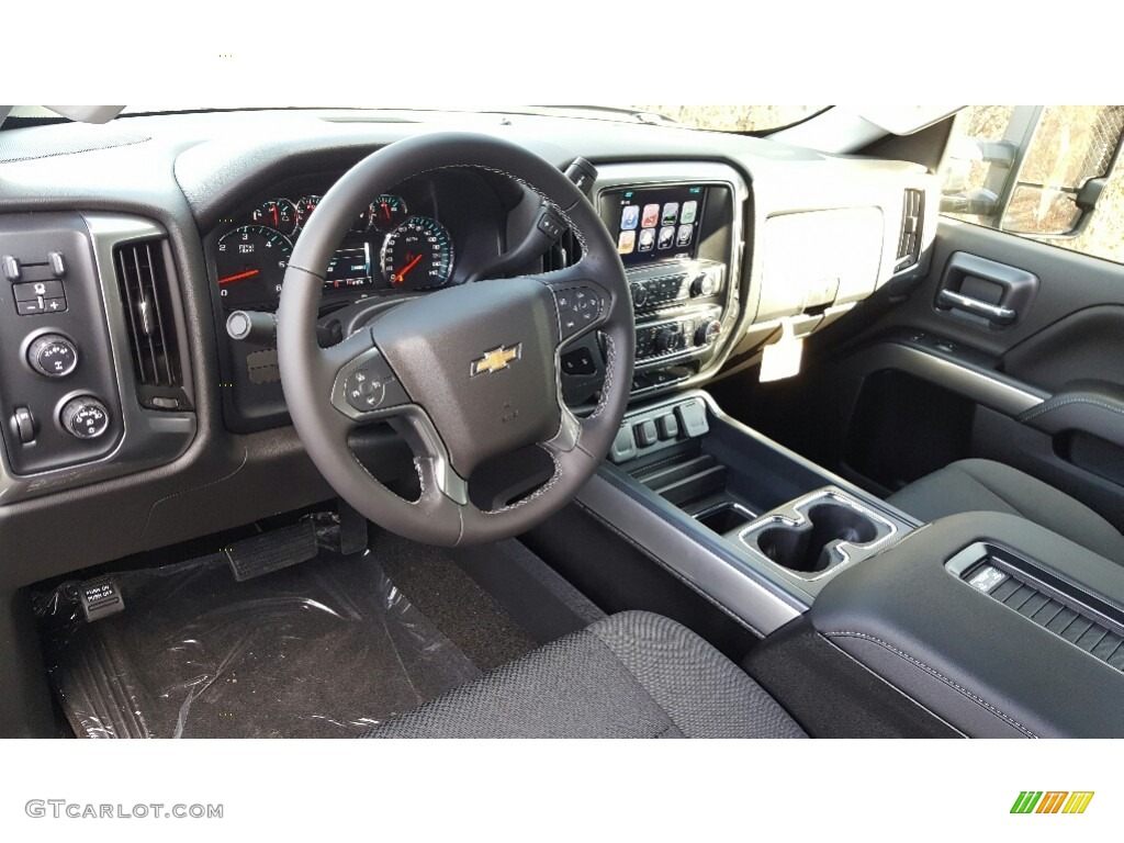 Jet Black Interior 2017 Chevrolet Silverado 3500HD LT Double Cab 4x4 Photo #117493112