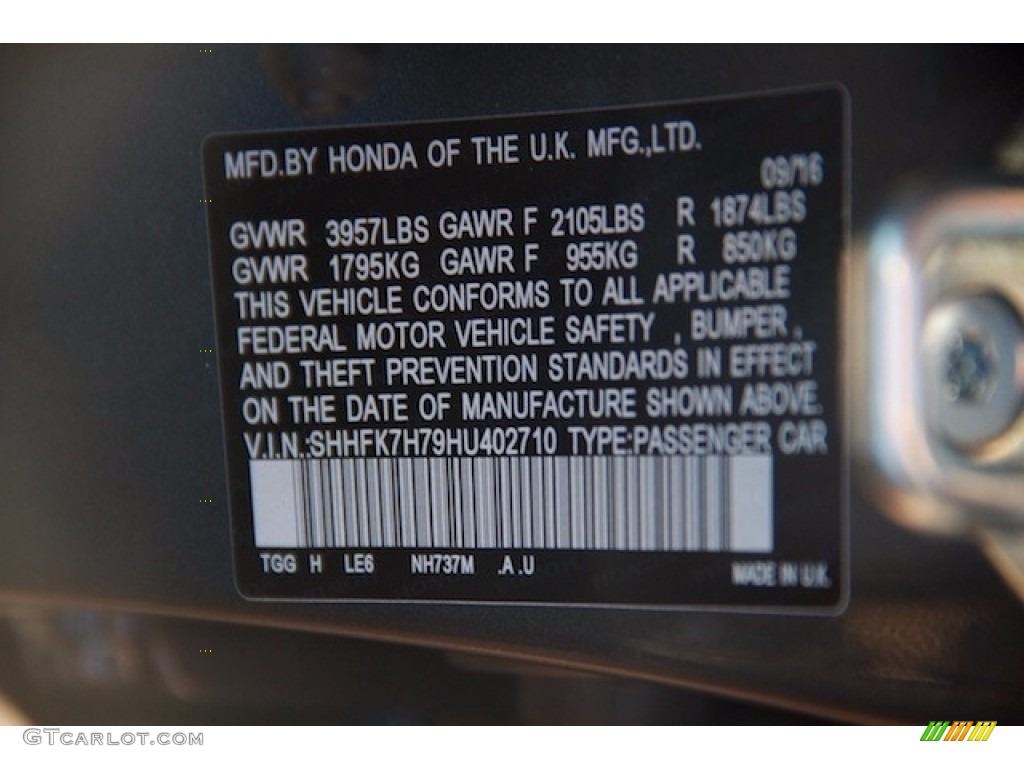 2017 Civic EX-L Navi Hatchback - Polished Metal Metallic / Black photo #17