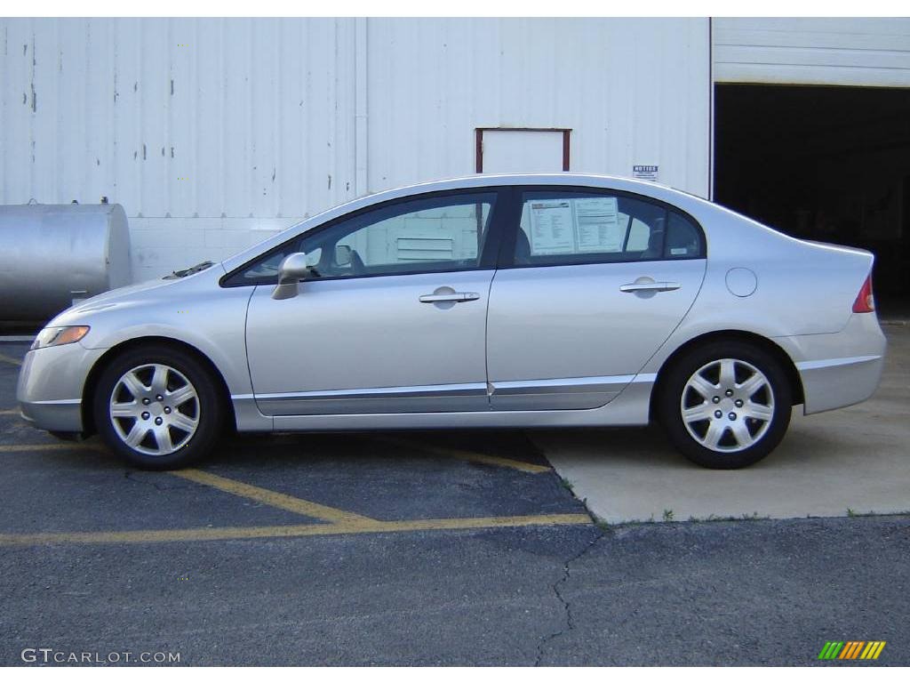 2007 Civic LX Sedan - Alabaster Silver Metallic / Gray photo #2