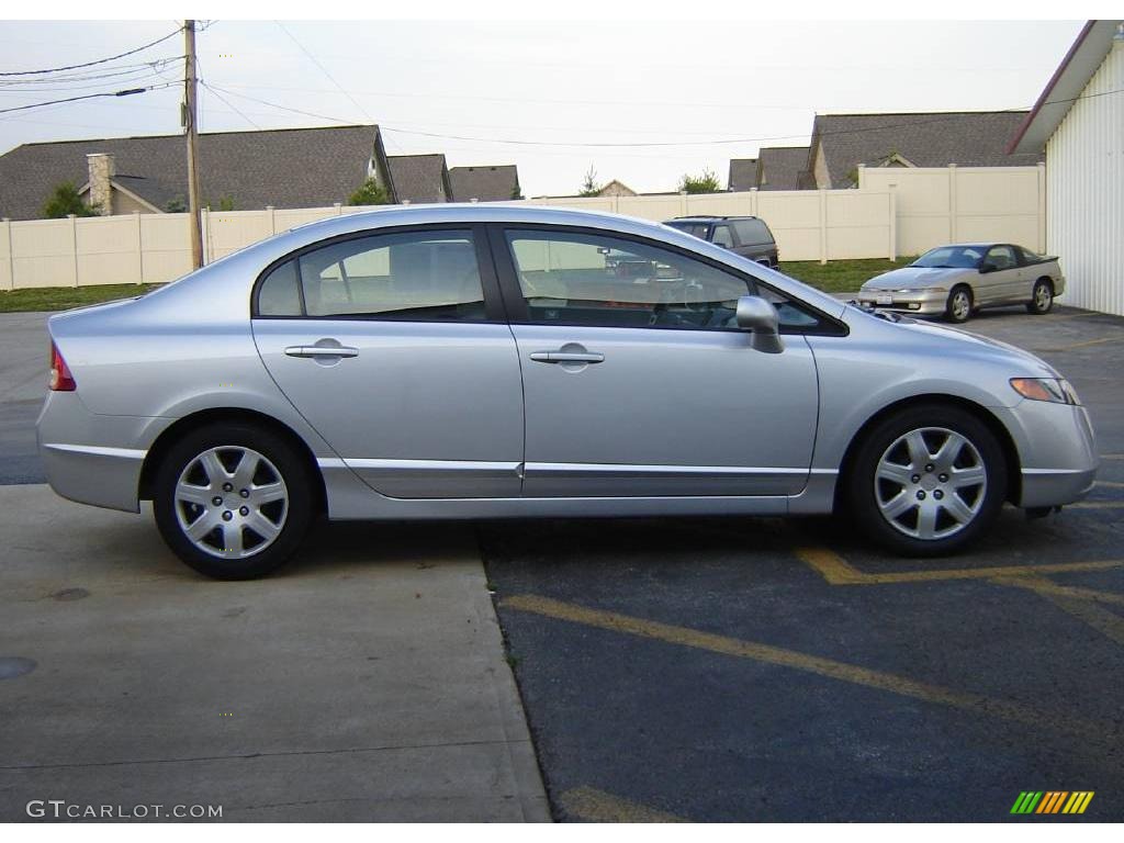 2007 Civic LX Sedan - Alabaster Silver Metallic / Gray photo #6