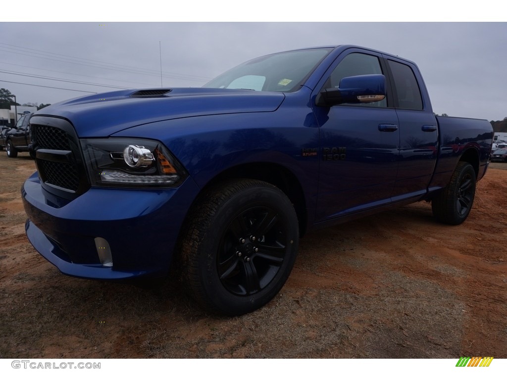 2017 1500 Sport Quad Cab - Blue Streak Pearl / Black photo #1