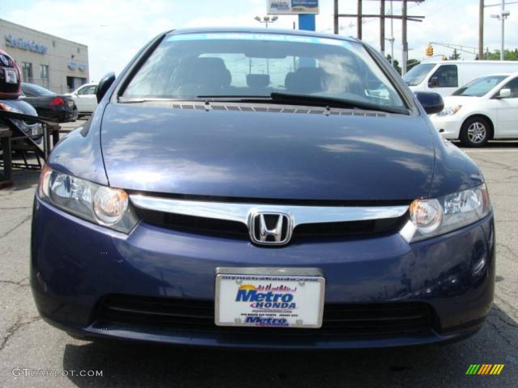 2007 Civic LX Sedan - Royal Blue Pearl / Gray photo #2