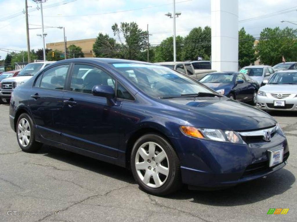 2007 Civic LX Sedan - Royal Blue Pearl / Gray photo #3