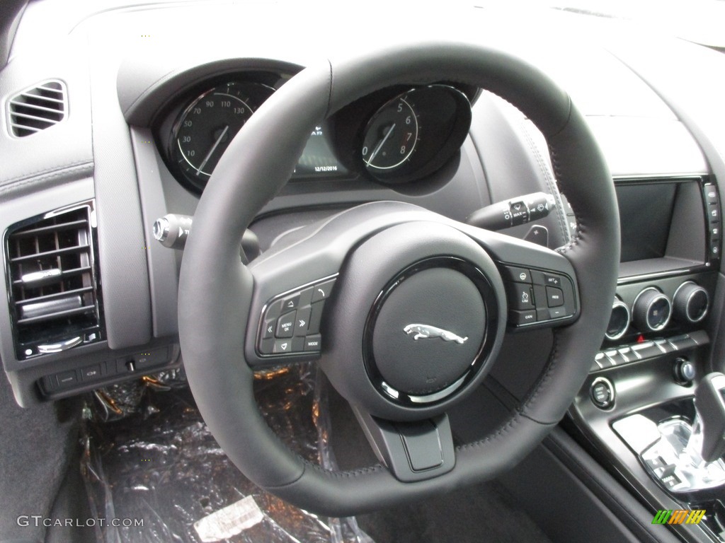 2017 Jaguar F-TYPE Coupe Jet Steering Wheel Photo #117517688