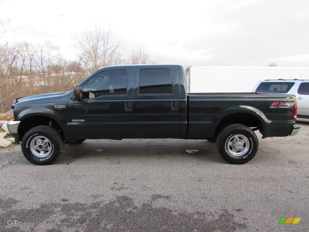 2004 F250 Super Duty Lariat Crew Cab 4x4 - Estate Green Metallic / Medium Parchment photo #2