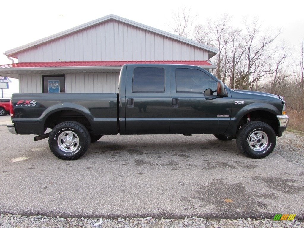 2004 F250 Super Duty Lariat Crew Cab 4x4 - Estate Green Metallic / Medium Parchment photo #3