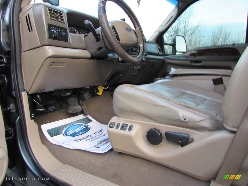 2004 F250 Super Duty Lariat Crew Cab 4x4 - Estate Green Metallic / Medium Parchment photo #26