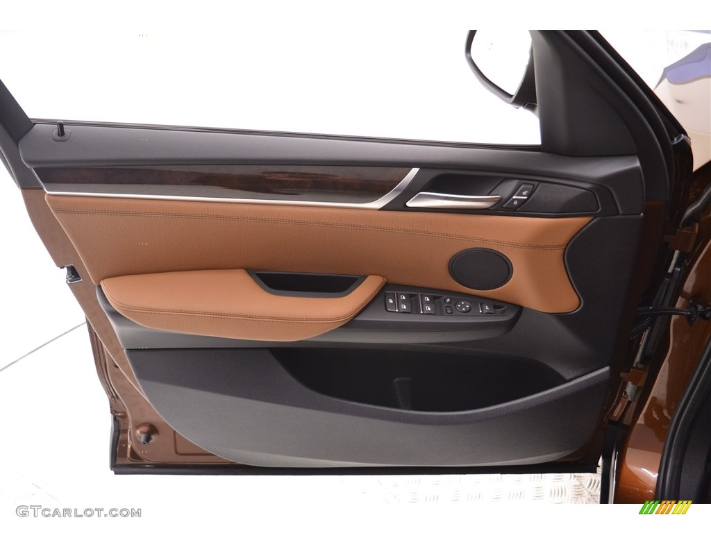 2017 BMW X3 sDrive28i Saddle Brown Door Panel Photo #117521086