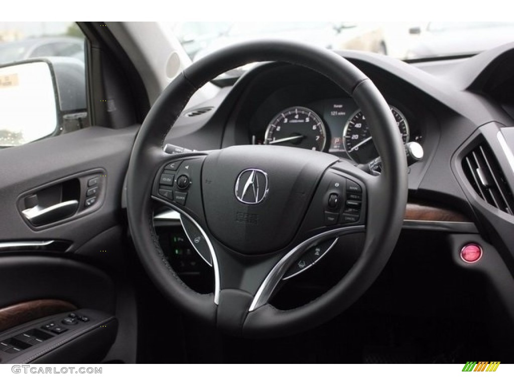2017 Acura MDX SH-AWD Ebony Steering Wheel Photo #117525319