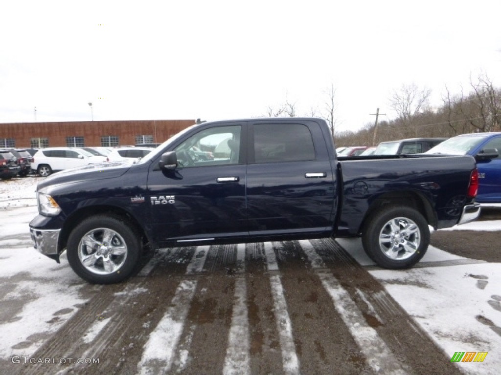 2017 1500 Big Horn Crew Cab 4x4 - True Blue Pearl / Black/Diesel Gray photo #3